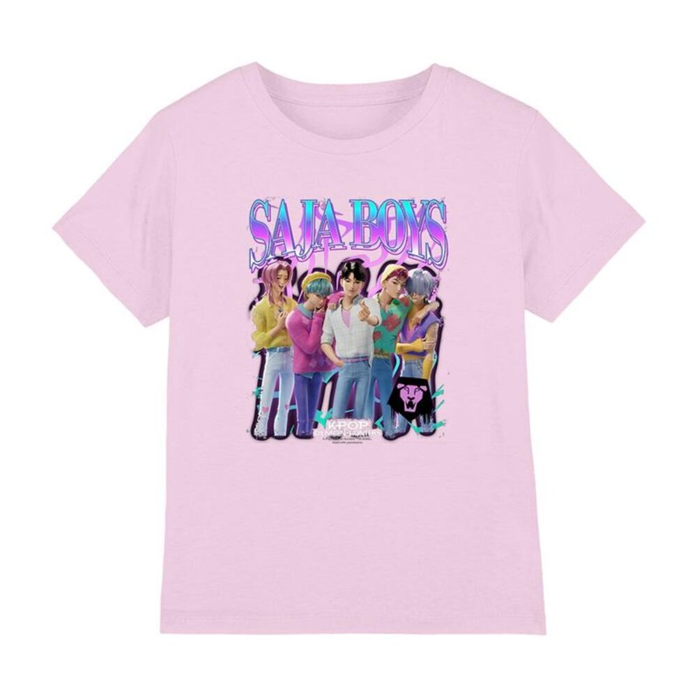 K-Pop Demon Hunters Childrens/Kids Saja Boys Logo T-Shirt / Pink
